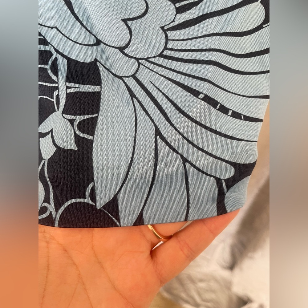 miu miu blue floral sleeveless mock neck blouse | XS - Picture 7 of 9